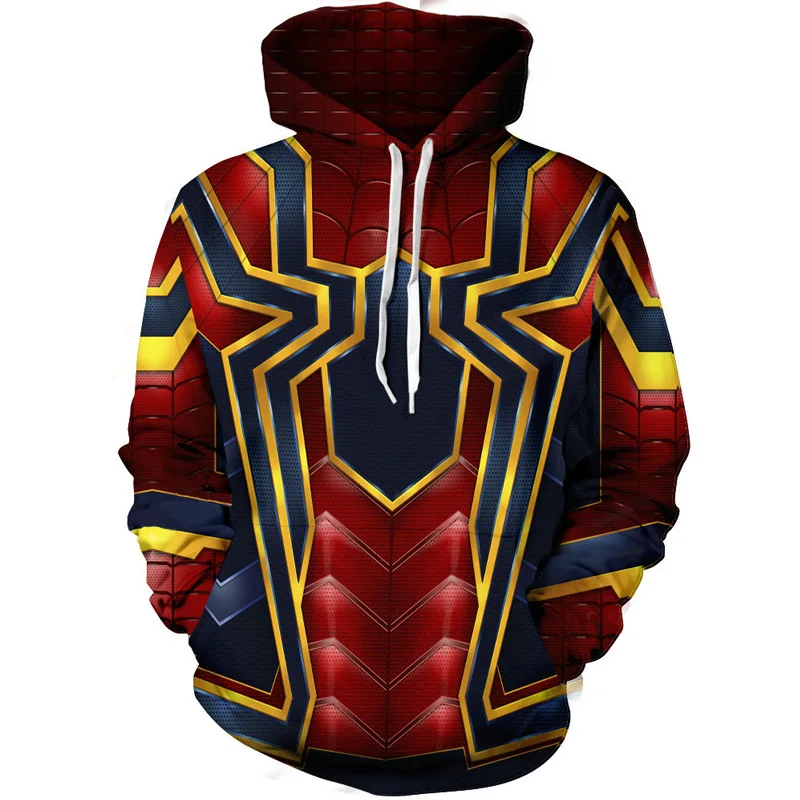Человек-паук свитер с капюшоном, жакет Человек-паук, 3D Толстовка супергерой Косплэй костюм куртка с капюшоном «Человек-паук» с капюшоном; Толстовка