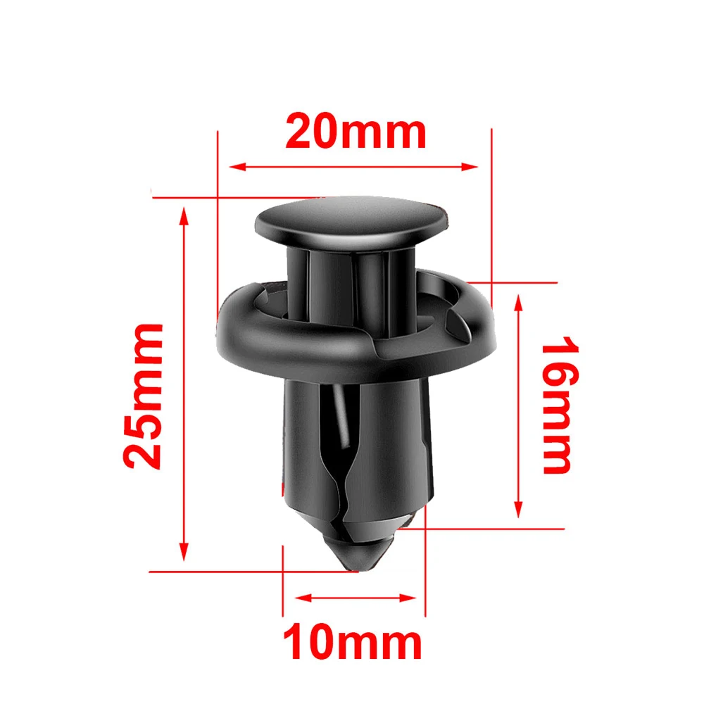 100 шт., 10 мм, нейлоновый бампер пуш-типа, крыло, крепеж, заклепки клипсы 91503-SZ3-003, замена для Honda, зажимы для тела
