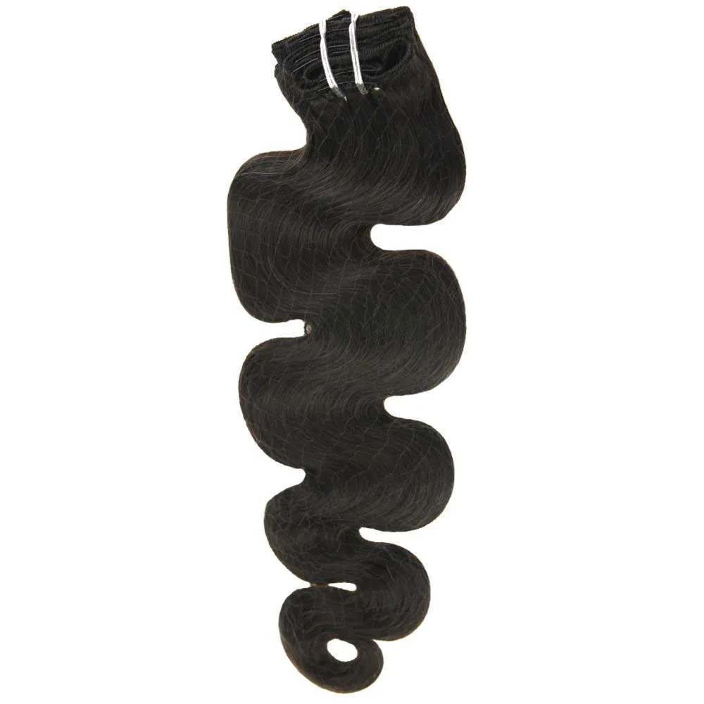 Moresoo Body Wave Clip In Human Hair Extensions Machine Remy Human Hair Clip Ins Natural Black#1B 7Pcs 100G 8-24 Inch