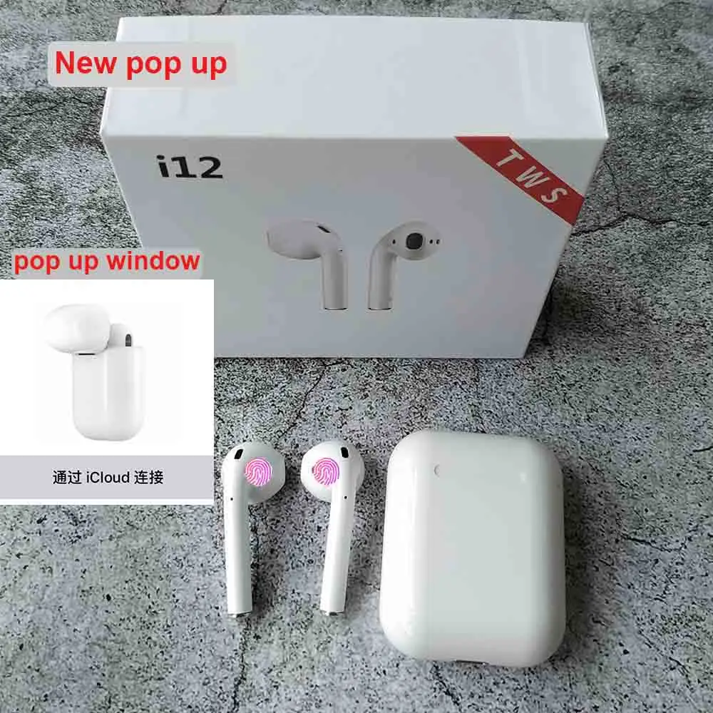 

Pop Up i12 TWS Mini Bluetooth 5.0 headset Sports Sweatproof True Wireless Touch Earbuds call Earphones not i7s i10 i13 i14 i20