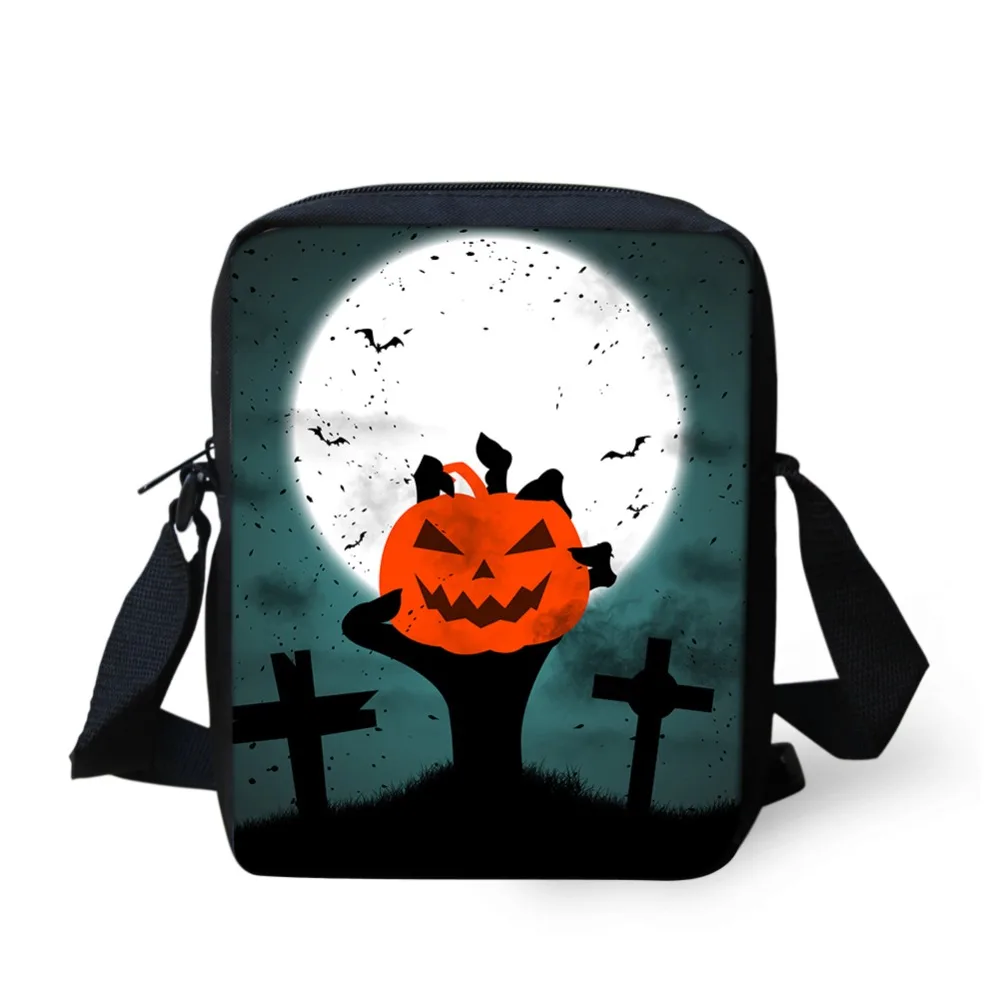 

Wholesaler Happy Halloween Pumpkin Print Crossbody Bags For Boy Girl Mischief Gift Messenger Bag Candy Shoulder Pack FORUDESIGNS