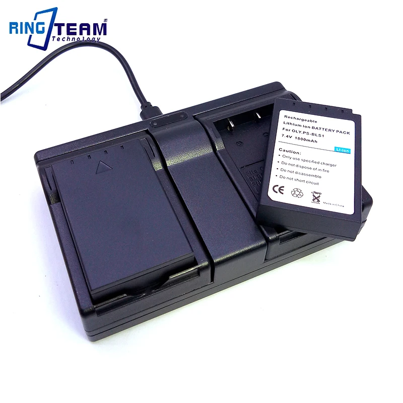 2X Bls-1 Bls1 Batteria & 1X Dual Usb Caricabatteria Per Olympus Fotocamere Digitali E-400 E-410 E-420 E-450 E-600 E-620 Slr Ep1 Ep2 Ep3 Epl1