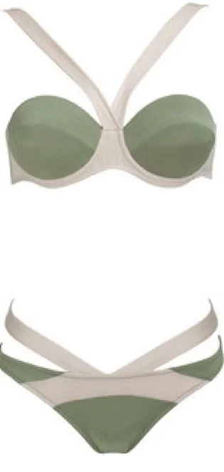 Повязки бикини-сексуальный бразильский комплект бикини для Для женщин купальный костюм зеленый и белый пляж Купальники для малышек - Цвет: as shown
