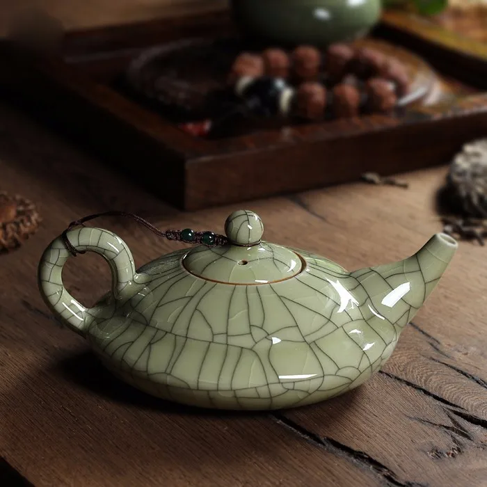 New-Hot-Sale-Crackle-Glaze-Ge-Kiln-Longquan-Celadon-300ml-Zisha-Ceramics-Arts-Flat-Teapot-Porcelain (2)