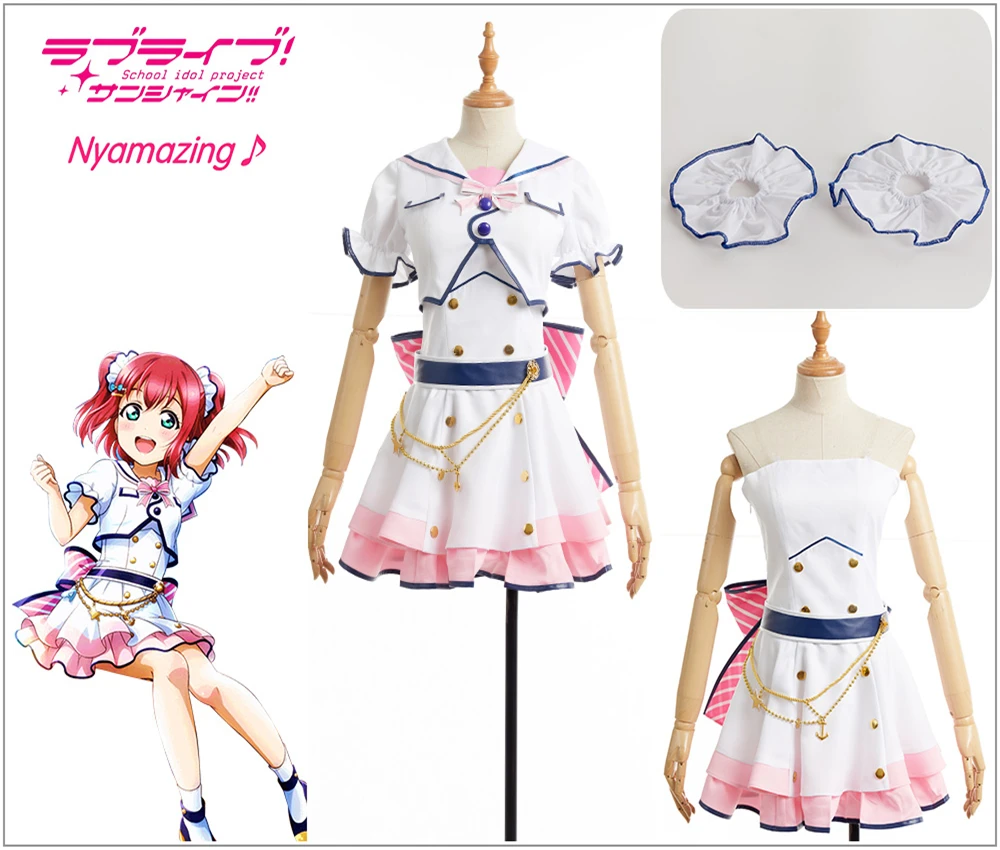 Милый! Солнечный свет! Костюм для косплея Aqours Mijyuku 6th Anniversary Kurosawa Ruby на заказ белое