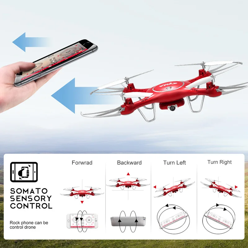 SYMA X5UW Квадрокоптер вертолет дроны в режиме реального времени Трансмиссия RC Дрон с камерой HD Wifi FPV смартфон управление Дрон игрушки