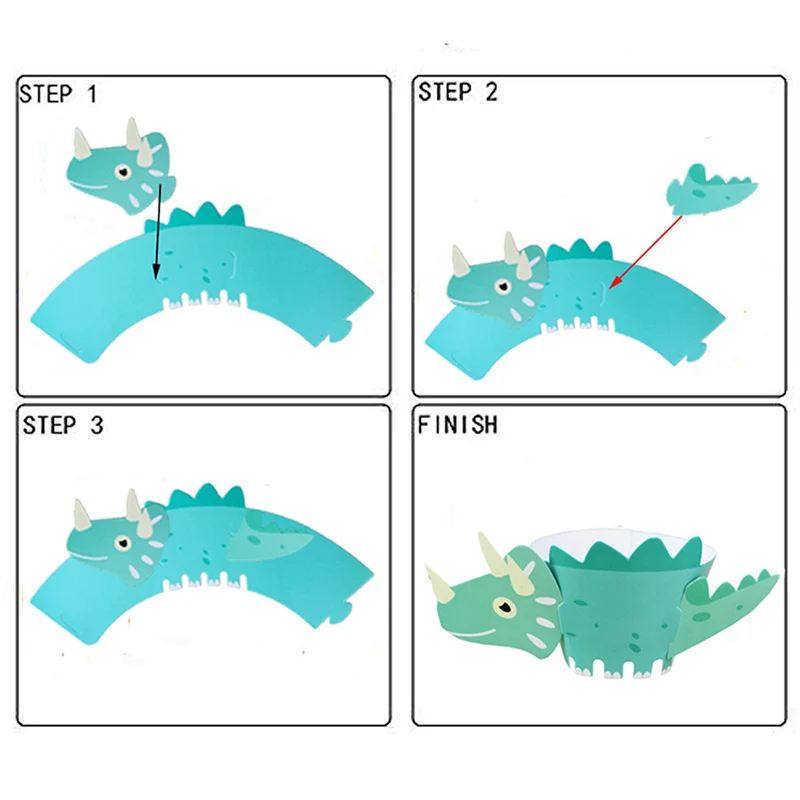 Динозавр тема Торт Топперы динозавры праздничные обертки для кексов С Днем Рождения украшения для детей Сувениры Торт флаг детский душ