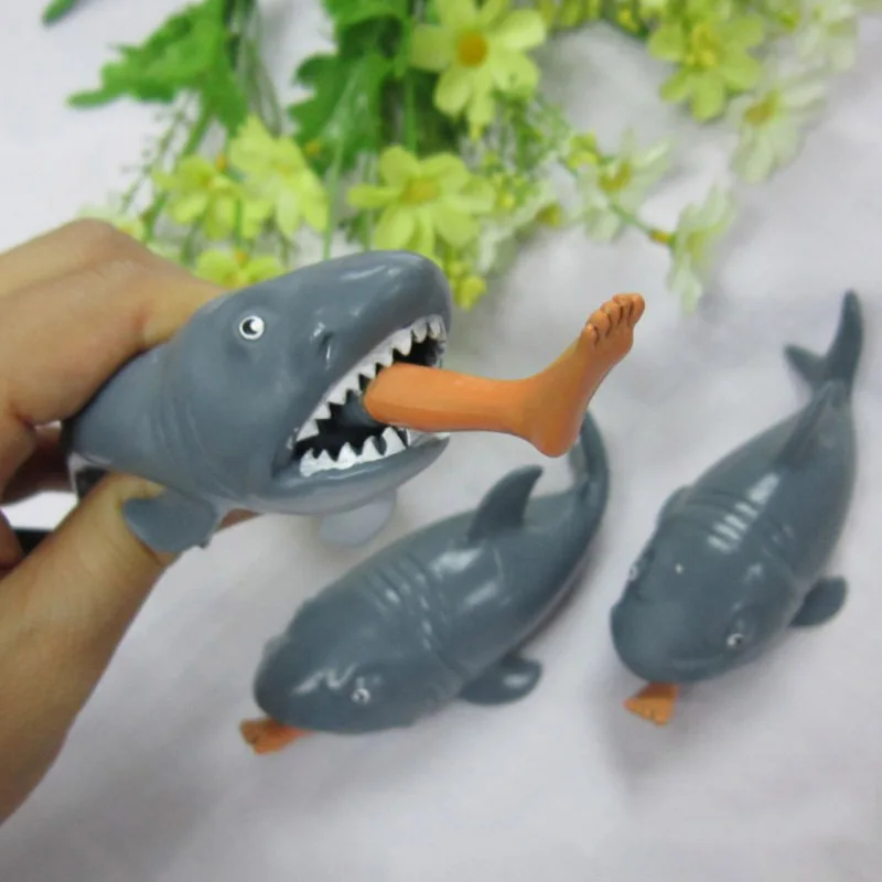 2017 small plastic model sharks delicate blue sea animal jokes, funny