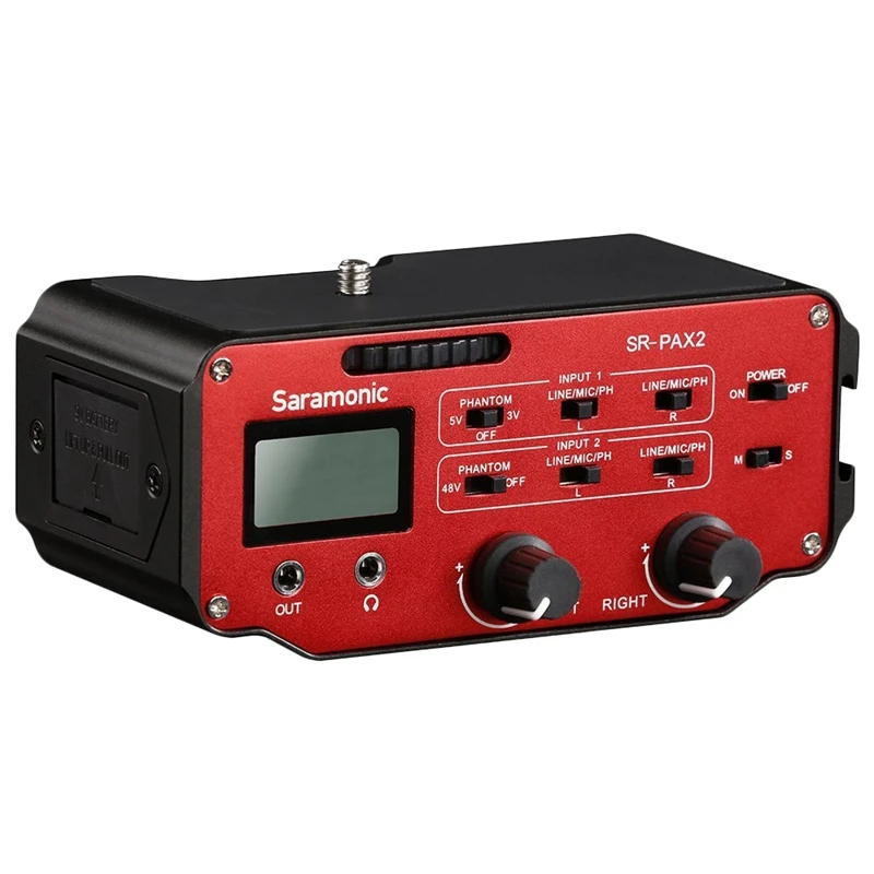

AABB-Saramonic Sr-Pax2 Audio Mixer Adapter Preamplifier Two Xlr and Two 3.5Mm Jack Interface for Dslr Camera Microphone