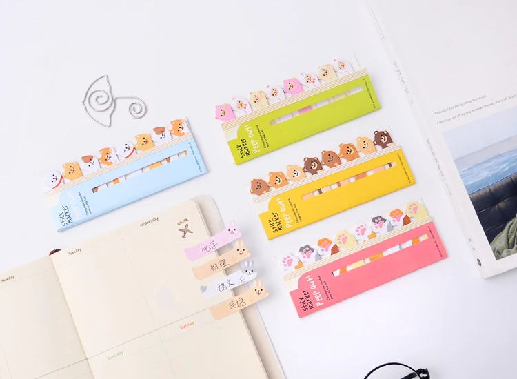 Kawaii Скрапбукинг животные блокнот Наклейки Sticky Notes школьные канцелярские принадлежности блокнот Papeleria Новое поступление