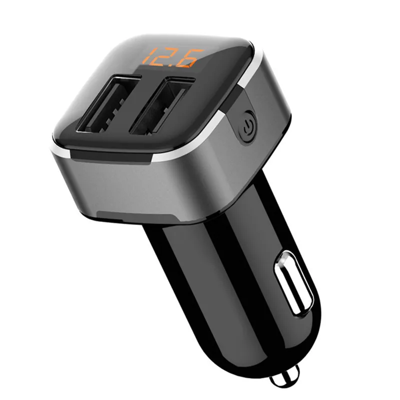 المزدوج USB تهمة شاحن سيارة متعددة الوظائف شاشة ديجيتال مع مفتاح رئيسي الهاتف المحمول شاحن آيفون سامسونج Xiaomi