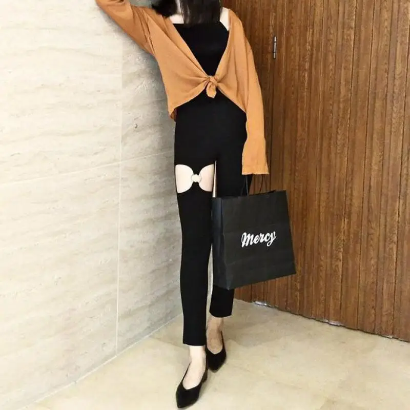 Black Hole Slim Pencil Elastic Pants Spring Summer Women High Waist Zipper Trousers Jogger Pants Female Pant Stretch Lady 839 Black Hole Slim Pencil Elastic Pants Spring Summer Women High Waist Zipper Trousers Jogger Pants Female Pant Stretch Lady 839