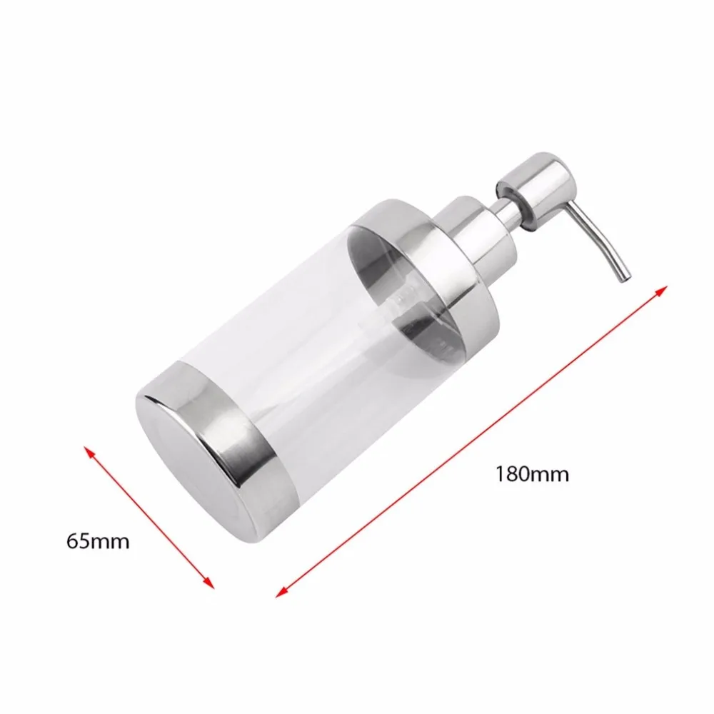 Универсальный дозатор для мыла из нержавеющей стали для дома и ванной, дозатор для мытья рук, насос для шампуня, серебристый и прозрачный