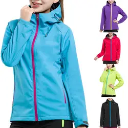 2018 Новая женская Открытый soft shell наряды Спорт на открытом воздухе флисовые пальто с капюшоном женские пальто и куртки верхняя одежда теплые
