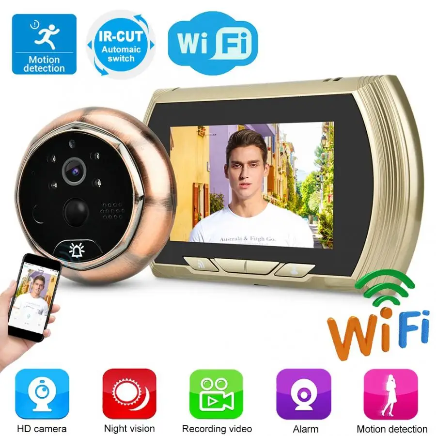 Wifi smart visual doorbell phone doorbell intercom hd camera doorbell night vision infrared security protection