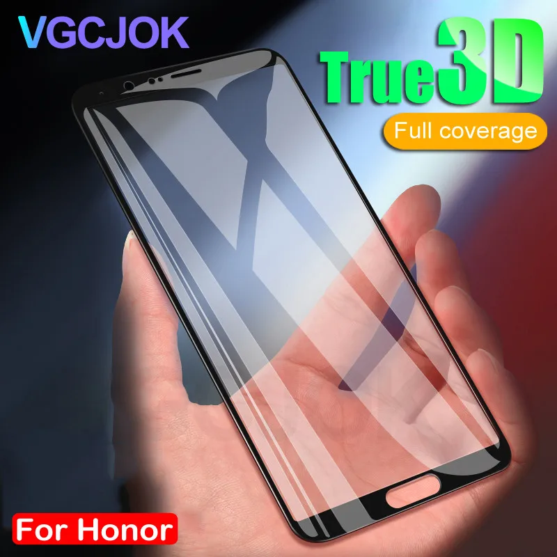 

3D Full Cover Tempered Glass For Huawei Honor 9 8 10 Lite Screen Protector on the Honor 8X V10 V9 Play Protective Glass Film
