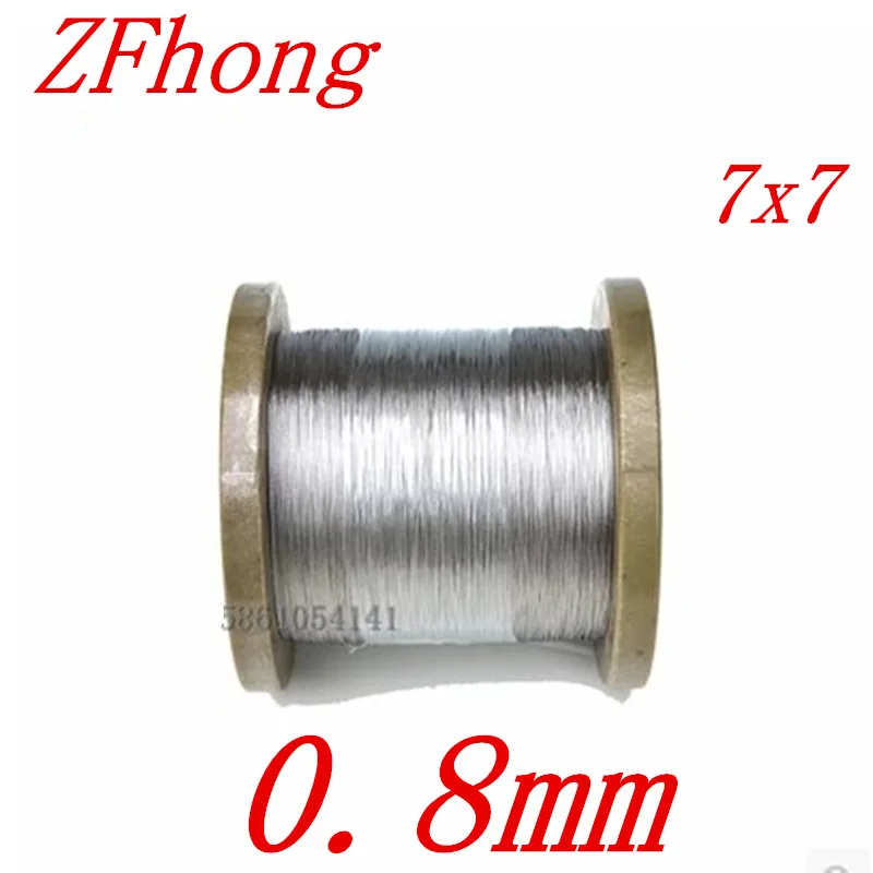 50 meters Diameter 0.8mm 7*7 Stainless Steel Wire Rope steel wire rope