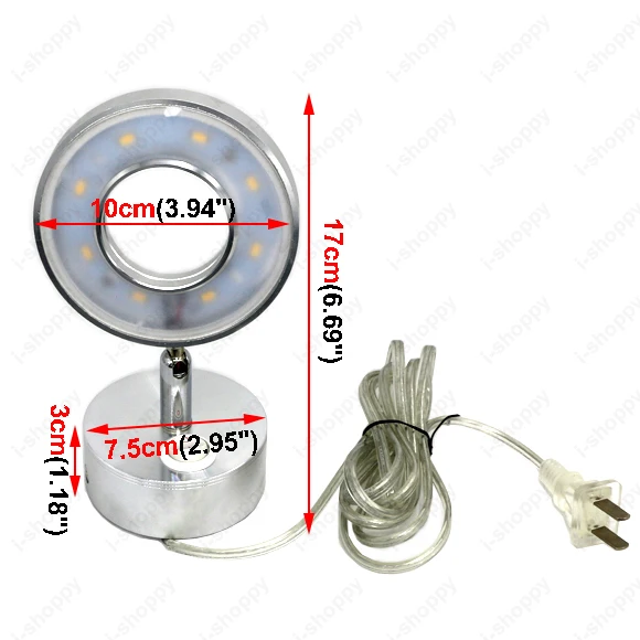 4 Вт светодиодный бра подсветка для фотографий приспособление прикроватный светильник с возможностью регулировки угла освещения на кнопку включения/выключения питания+ вилка SMD 5730 в серебряном корпусе