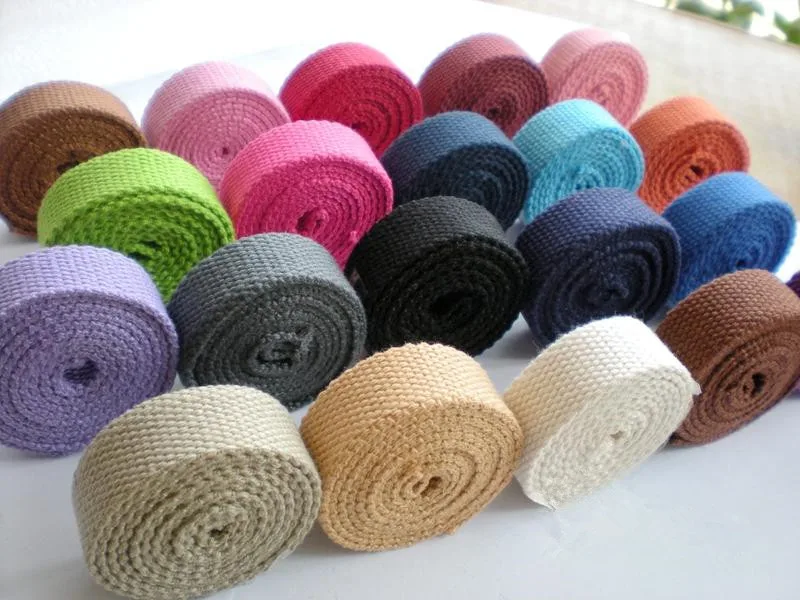 

Multicolor 20mm Width Canvas Cotton Webbing Thick Textile Accessories Plain Weave Bag Strap Material DIY Accessories