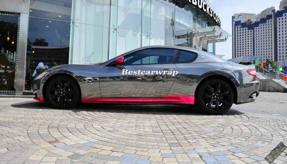 stretch chrome mirror vinyl wrap chrome black glossy film 3m (8)