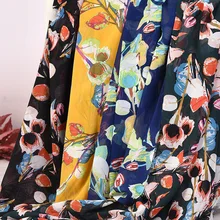 Ткань для шитья, шифоновое платье, материал, цветочный скрученный шарф 75D, дышащий Шарф, блузка, косплей, сделай сам, ткань для рукоделия, 1 ярд