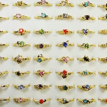 20 шт оптом кольцо оптом много ювелирных изделий золотой цвет Женщины кольцо горный хрусталь обручальные кольца LB119