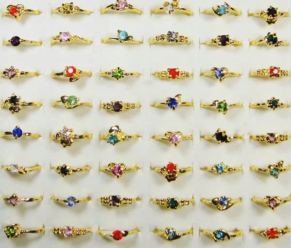 

20pcs Wholesale Ring Bulk Lots Jewelry Fashion Gold Color Womens Ring Rhinestone Wedding Rings LB119