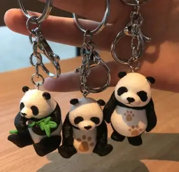 

2019 New Panda Key chain New Cute Panda Keychain for Bag Car Key Ring Tourism Souvenir Gifts Key Chains