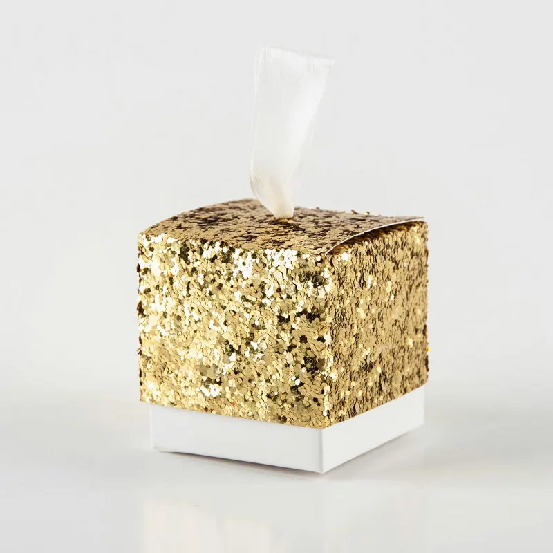 European glitter box wedding party gift favors box festive party wrapping supplies wedding candy box gold silver glitter (4)