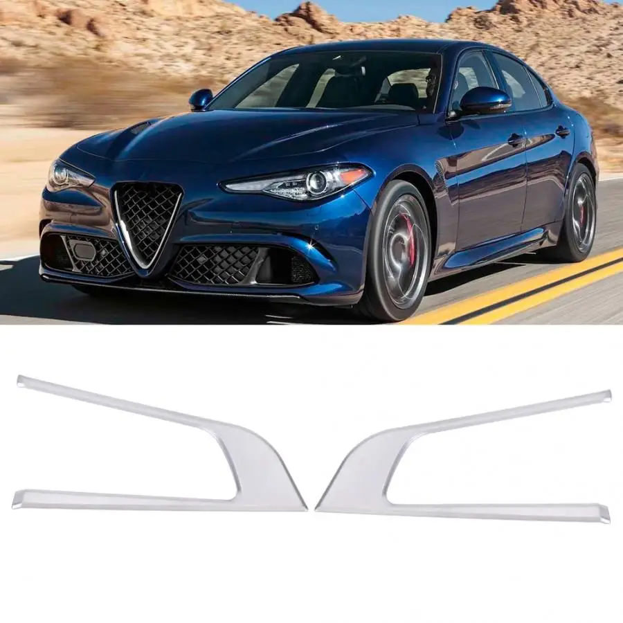 

2pcs/set Car Steering Wheel Decoration Frame Cover Trim Fit for Alfa Romeo Giulia 2017 Steering Wheel Frame Cover Trim