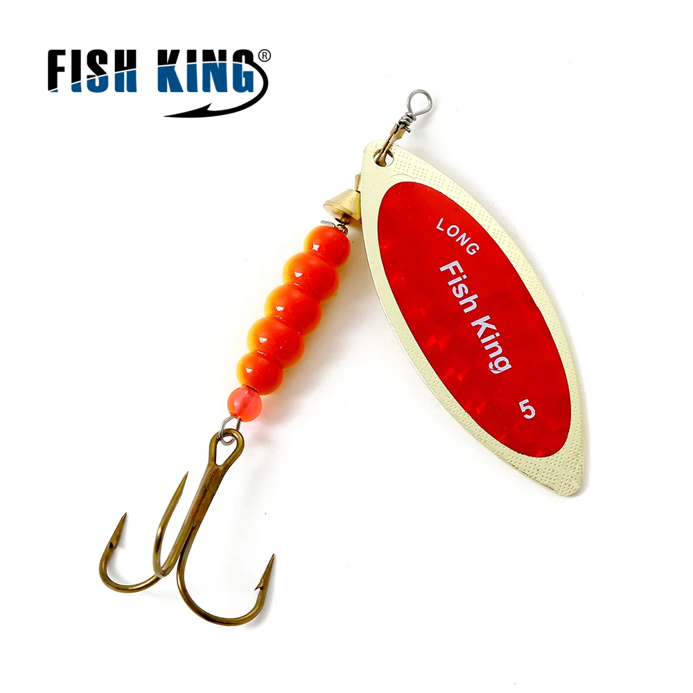 Fishing King 4 цвета 0#-5# spinner ложка приманки с металлической жесткой приманкой с тройным крючком рыболовные снасти Pesca