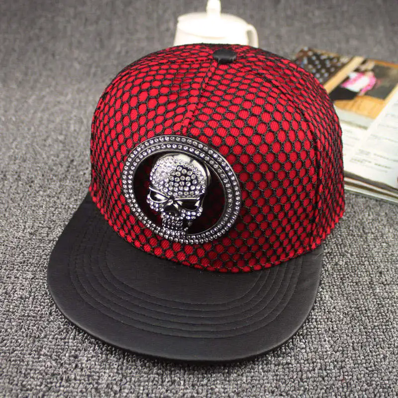 LDSLYJR الاكريليك المعادن الجمجمة قبعة بيسبول الهيب هوب كاب قبعة قابلة للتعديل القبعات للرجال والنساء