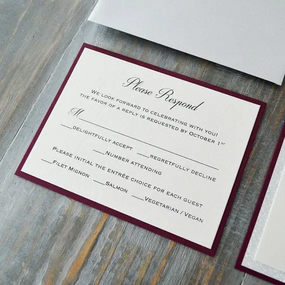  CA0680 Elegant Stain ribbon with fancy paper Wedding Invitations - 1904702049