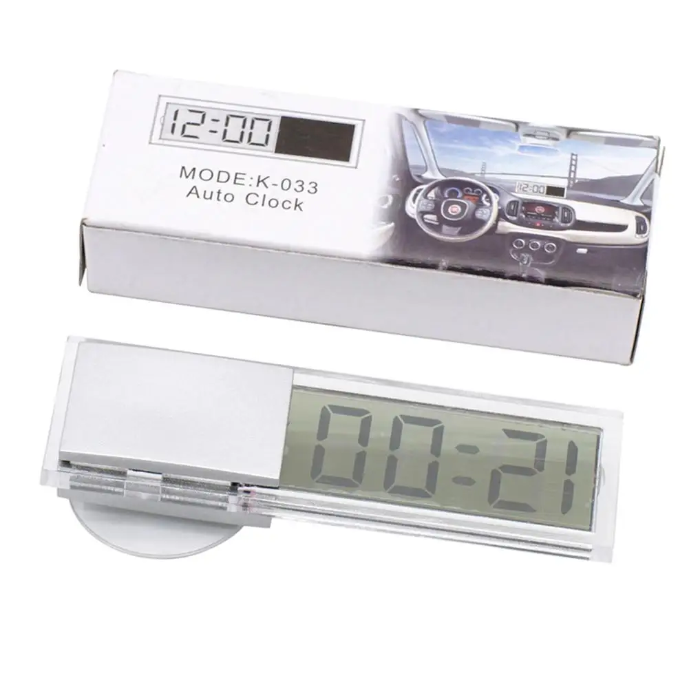 

TOP Quality Mini Digital Car Electronic Clock Mini Durable Transparent LCD Display Digital With Sucker Universal