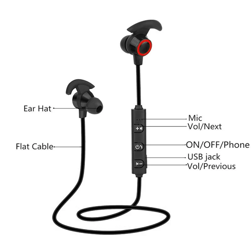 Рожок теленка Bluetooth гарнитура стерео Bluetooth наушники салона Шум снижение Спорт Bluetooth Bluetooth4.1 наушники с микрофоном для iPhone X 7 P Xiaomi