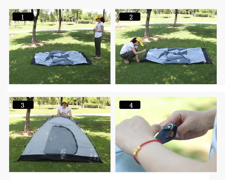 Barracas de Acampamento à Prova Água para Recreação ao ar Hewolf Pessoa Dwaterproof Livre Dupla Camada 4 Estações Caminhadas Pesca Praia Tendas Turísticas 2 13 Esporte e Lazer