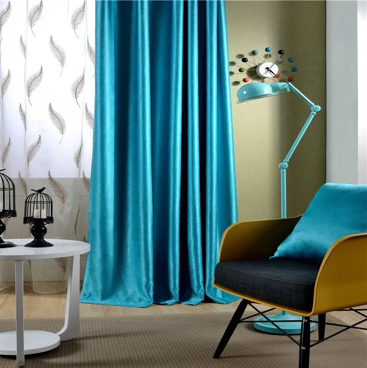 2 Pieces Solid Color Luxury Window Curtains For Living Room 2 Pieces Solid Color Luxury Window Curtains For Living Room D Blackout Bedroom Custom Made In From Home Garden On