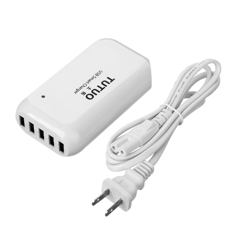 TUTUO UPS 009 USB настенное Зарядное устройство 40 Вт 5 Порты и разъёмы настольная
