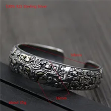 100% 925 Sterling Silver Unique Bracelet Bangle Women Oppen Bracelet for Men Women Personality Jewelry pure silver 925 twisted cord weave bangle men women vintage cuff bracelet 6mm band 100% real sterling silver 925 handmande craft