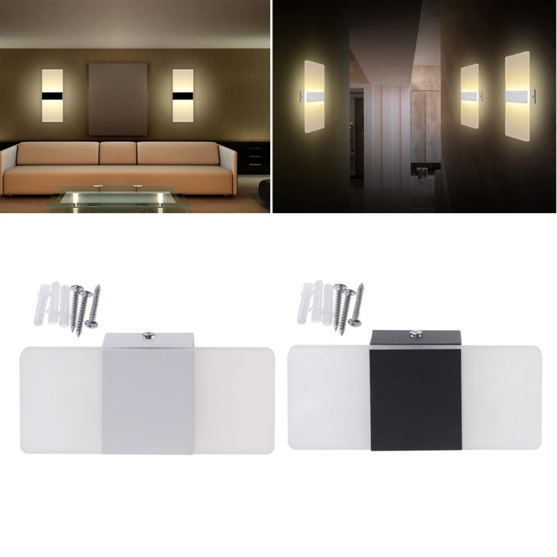 AC 85-265V Светодиодный настенный светильник современный акриловый светодиодный настенный светильник для спальни прихожей ванной комнаты