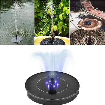 

9V 2W Fountain With 6 LEDs Light Outdoor None Garden Water Fountain Pump For Landscape Pool Pond Decoration