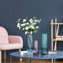 Современный роскошный стеклянный вазы серый/зеленый стеклянный контейнер предметы интерьера Цветочная ваза для свадеб украшения дома