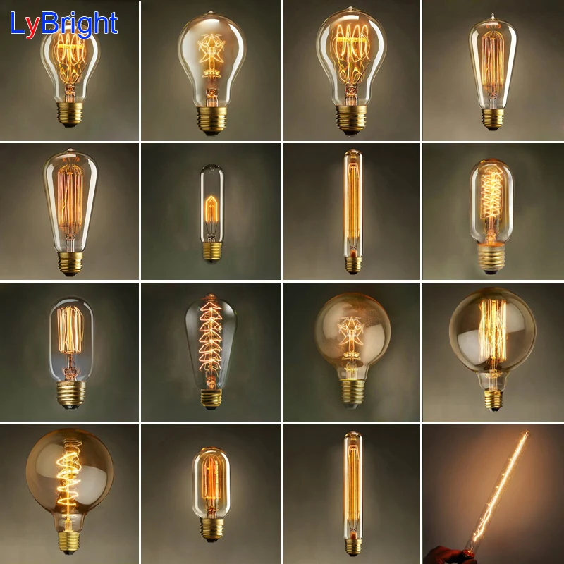 Vintage Edison Bulb AC 110V/220V E27 Retro Incandescent Light Lamps For