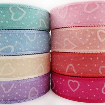

1" 25mm flowers series heart Organza ribbon 20 yards, DIY handmade materials, wedding gift wrap,20Y48566