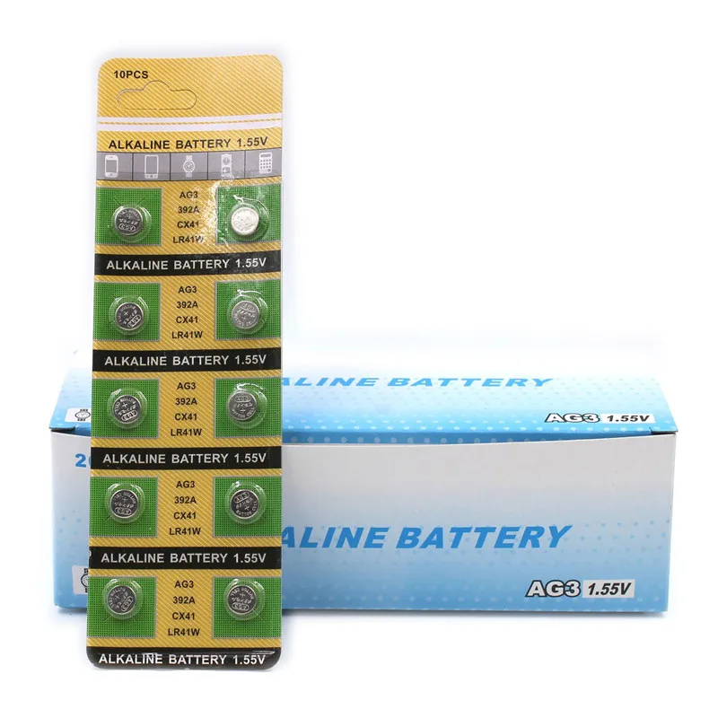 

100pcs/pack 1.55V AG3 Button Cell Batteries 392 LR41 battery 392A CX41 V3GA SR41W 192 GP192A LR736 Coin Alkaline Battery