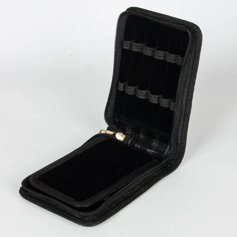 

Portable Fountain Pen Case Roller Pen Pencil Bag Black Color PU Leather Zipper Case for 12 Pens Gifts Office School Supplies