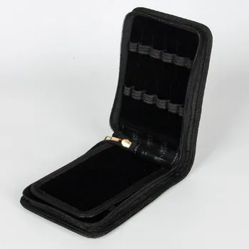 

Portable Fountain Pen Case Roller Pen Pencil Bag Black Color PU Leather Zipper Case for 12 Pens Gifts Office School Supplies