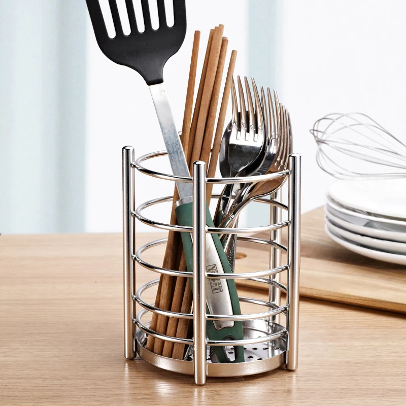 Kitchen Stainless Steel Cooking Tool Countertop Utensil Holder