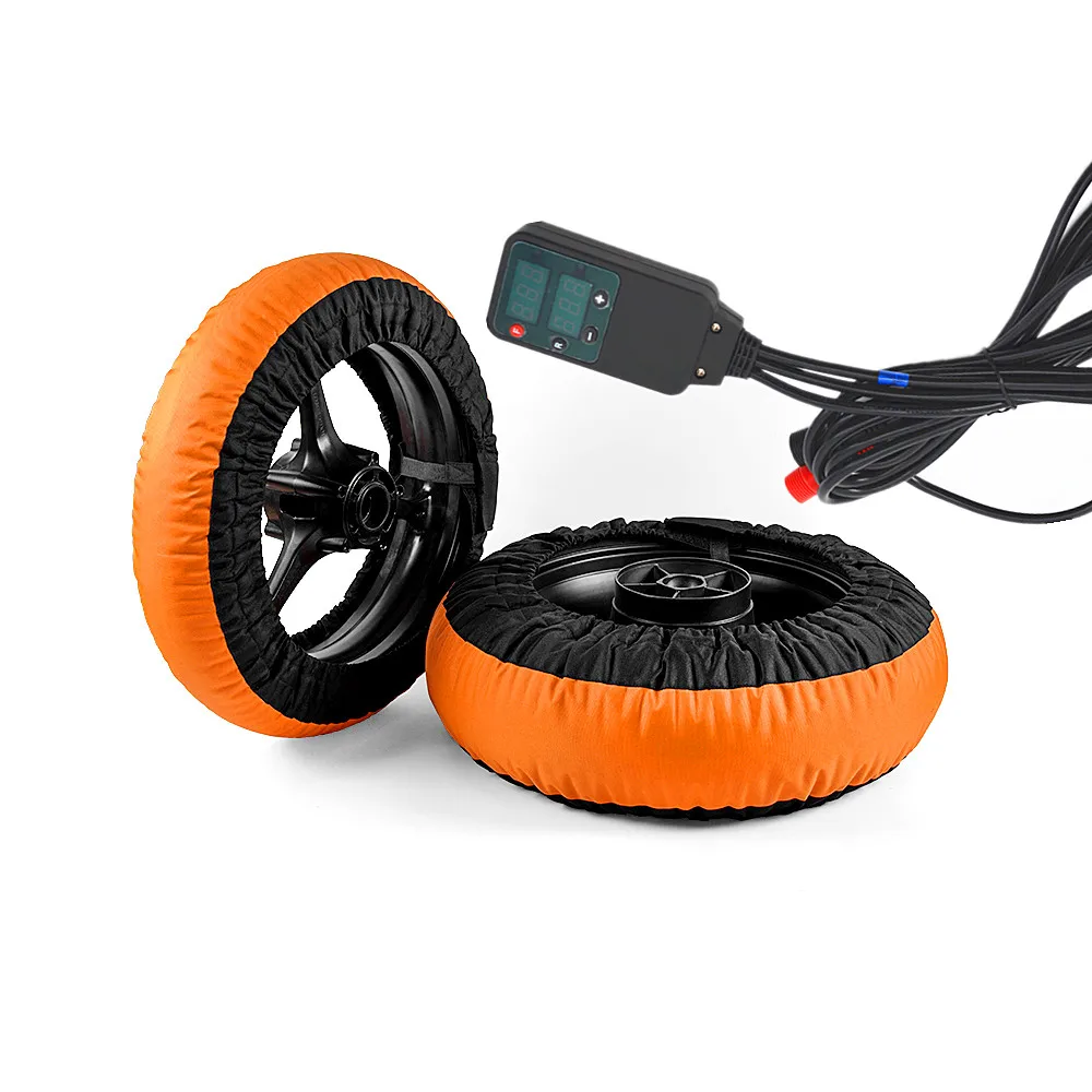 Цифровой 17 дюймовый подогреватель шин мотоцикл подогреватель шин 120/190 120/200 передний и задний черный и оранжевый Регулируемая температура