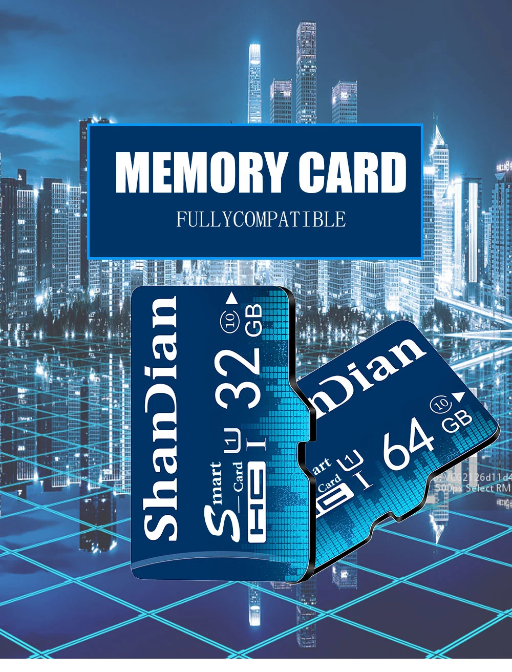 SHANDIAN оригинальная полноразмерная sd-карта 4 ГБ 8 ГБ 16 ГБ 32 ГБ 64 ГБ реальная емкость карта памяти для камеры с розничной упаковкой